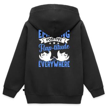 Manta rays Positive flap-titude Manta rays - Kids Premium Organic Zip-up Hoodie - black - Back - AI Model Kid Male (0cm)
