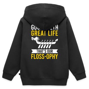Funny technician for dental lab - Kids Premium Organic Zip-up Hoodie - black - Back - AI Model Kid Male (0cm)