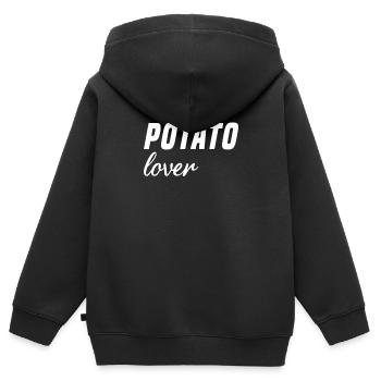 Kartoffel Liebhaber - Kinder Premium Organic Zip Hoodie - Schwarz - Hinten - AI Model Kid Male (0cm)
