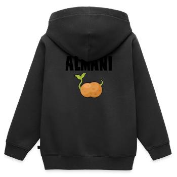 Alman Almani Kartoffel - Kinder Premium Organic Zip Hoodie - Schwarz - Hinten - AI Model Kid Male (0cm)