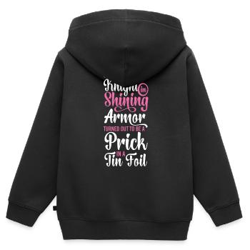 Happy Divorce Party My Knight In - Kinder Premium Organic Zip Hoodie - Schwarz - Hinten - AI Model Kid Male (0cm)
