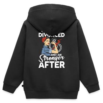 I Survived Divorced And I Am Stronger After - Kinder Premium Organic Zip Hoodie - Schwarz - Hinten - AI Model Kid Male (0cm)
