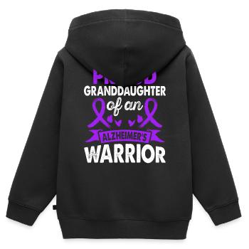 Enkelin Von Alzheimer Warrior Awareness Purple - Kinder Premium Organic Zip Hoodie - Schwarz - Hinten - AI Model Kid Male (0cm)