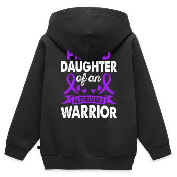 Tochter Von Alzheimer's Warrior Awareness Purple - Kinder Premium Organic Zip Hoodie - Schwarz - Hinten - AI Model Kid Male (0cm)