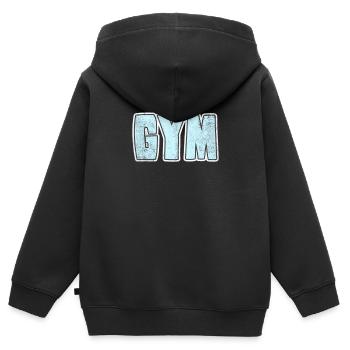 Gym Fitnessstudio - Kinder Premium Organic Zip Hoodie - Schwarz - Hinten - AI Model Kid Male (0cm)