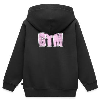 Gym Fitnessstudio - Kinder Premium Organic Zip Hoodie - Schwarz - Hinten - AI Model Kid Male (0cm)