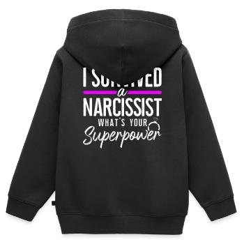 Happy Divorce Party I Survived A - Kinder Premium Organic Zip Hoodie - Schwarz - Hinten - AI Model Kid Male (0cm)