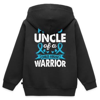 Onkel Des - Kinder Premium Organic Zip Hoodie - Schwarz - Hinten - AI Model Kid Male (0cm)