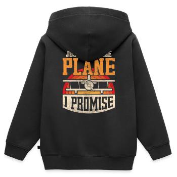 Modèle réduit d’avion Avion - Sweat Premium à capuche zippé enfant bio - noir - Dos - AI Model Kid Male (0cm)
