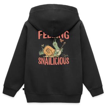 Snail Lover Snailicious Sluggish Running Jogging - Sweat Premium à capuche zippé enfant bio - noir - Dos - AI Model Kid Male (0cm)