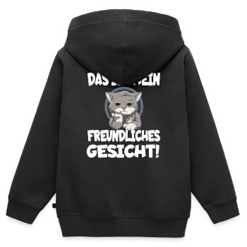 Das ist mein freundliches Gesicht - Kinder Premium Organic Zip Hoodie - Schwarz - Hinten - AI Model Kid Male (0cm)