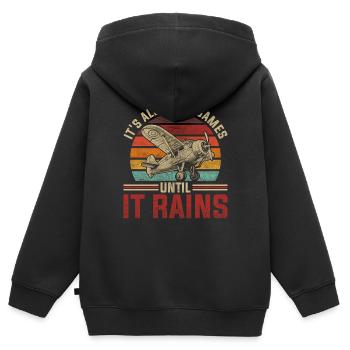 Modèle réduit d’avion Modèle d’avion Vol - Sweat Premium à capuche zippé enfant bio - noir - Dos - AI Model Kid Male (0cm)