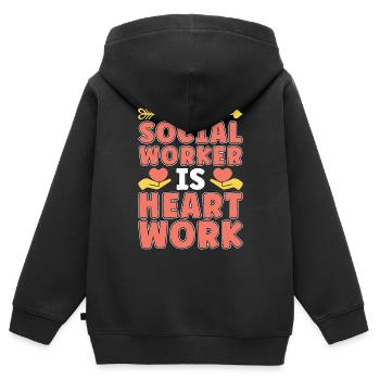 Social Service Being A Social Worker Is Consultant - Kinder Premium Organic Zip Hoodie - Schwarz - Hinten - AI Model Kid Male (0cm)