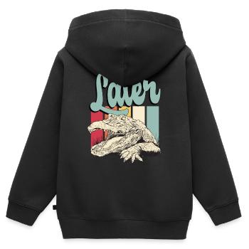 Alligator Hunting Later Retro Crocodile Hunting - Kinder Premium Organic Zip Hoodie - Schwarz - Hinten - AI Model Kid Male (0cm)
