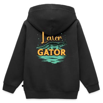 Alligator Hunting Later Gator Crocodile Hunting - Kinder Premium Organic Zip Hoodie - Schwarz - Hinten - AI Model Kid Male (0cm)