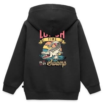 Alligator Hunting Lunch Time In Da Swamp Hunting - Kinder Premium Organic Zip Hoodie - Schwarz - Hinten - AI Model Kid Male (0cm)
