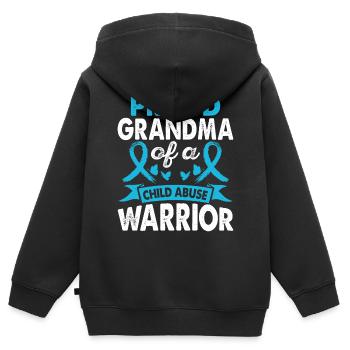 Oma Des Kindesmissbrauchskriegers Monat Des - Kinder Premium Organic Zip Hoodie - Schwarz - Hinten - AI Model Kid Male (0cm)