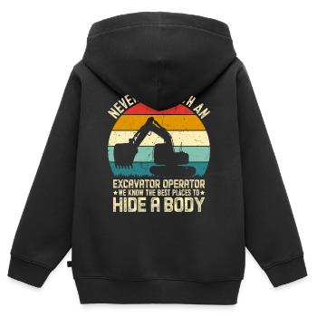 Lustige HEO - Kinder Premium Organic Zip Hoodie - Schwarz - Hinten - AI Model Kid Male (0cm)