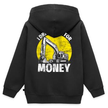 Funny Excavator Driver HEO - Kids Premium Organic Zip-up Hoodie - black - Back - AI Model Kid Male (0cm)