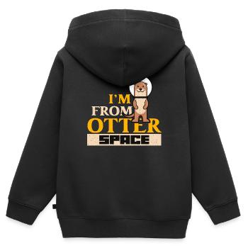 Loutre Je suis de l’Otter Space Animal Lover Lover Team Otter - Sweat Premium à capuche zippé enfant bio - noir - Dos - AI Model Kid Male (0cm)