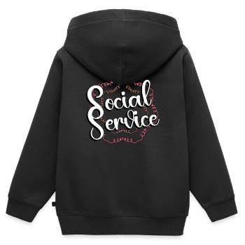 Social Service Socialist Consultant Social Worker - Kinder Premium Organic Zip Hoodie - Schwarz - Hinten - AI Model Kid Male (0cm)