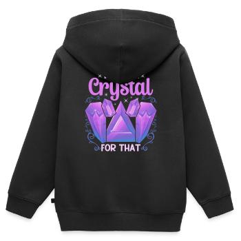 Cristaux de guérisseur de cristal J’ai un cristal pour ça - Sweat Premium à capuche zippé enfant bio - noir - Dos - AI Model Kid Male (0cm)
