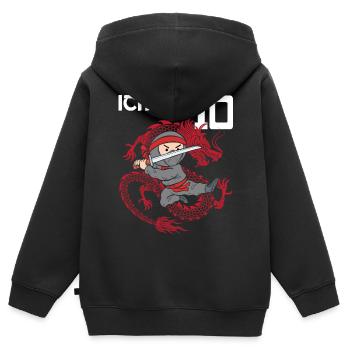 Attention I'm Ten - Kids Premium Organic Zip-up Hoodie - black - Back - AI Model Kid Male (0cm)