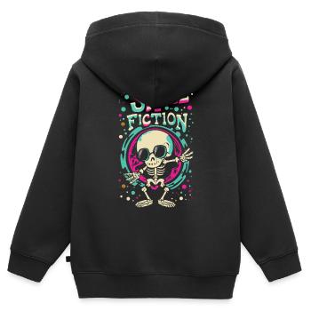 Skull Fiction Skull Skull Gift Idea - Sweat Premium à capuche zippé enfant bio - noir - Dos - AI Model Kid Male (0cm)