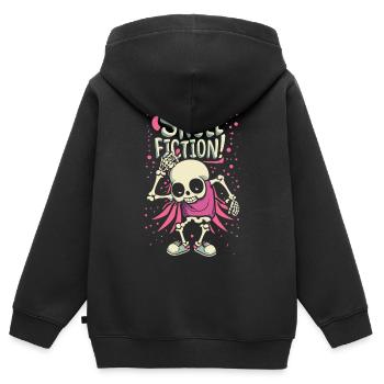 Skull Fiction Skull Skull Gift Idea - Sweat Premium à capuche zippé enfant bio - noir - Dos - AI Model Kid Male (0cm)