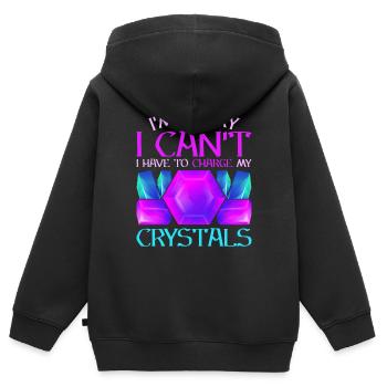 Crystal Healer Cristaux de guérison des cristaux - Sweat Premium à capuche zippé enfant bio - noir - Dos - AI Model Kid Male (0cm)