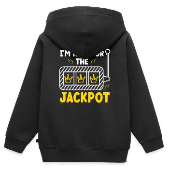Machine à sous Roulette Gambler Casino Gambling - Sweat Premium à capuche zippé enfant bio - noir - Dos - AI Model Kid Male (0cm)