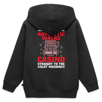 Slot Machine Roulette Betting Casino Gambling - Kids Premium Organic Zip-up Hoodie - black - Back - AI Model Kid Male (0cm)