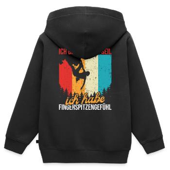 Freeclimbing Kletterer Bouldern Klettern - Kinder Premium Organic Zip Hoodie - Schwarz - Hinten - AI Model Kid Male (0cm)