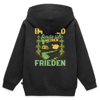 Naturliebhaber Förster Natur Waldliebhaber Wälder - Kinder Premium Organic Zip Hoodie - Schwarz - Hinten - AI Model Kid Male (0cm)