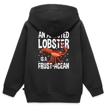 An Annoyed Lobster Is A Frust-Acean - Kinder Premium Organic Zip Hoodie - Schwarz - Hinten - AI Model Kid Male (0cm)