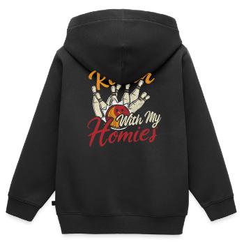 Rollin avec mon cadeau Homies Retro Bowling - Sweat Premium à capuche zippé enfant bio - noir - Dos - AI Model Kid Male (0cm)