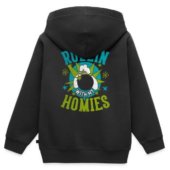 Rollin avec mon cadeau Homies Retro Bowling - Sweat Premium à capuche zippé enfant bio - noir - Dos - AI Model Kid Male (0cm)