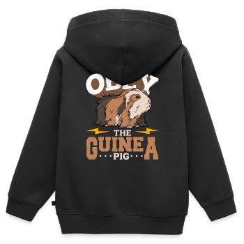 Cochon d’Inde Obéir à l’amoureux des animaux du cochon d’Inde Cavy - Sweat Premium à capuche zippé enfant bio - noir - Dos - AI Model Kid Male (0cm)