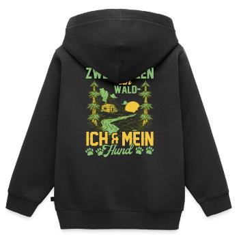 Forstwirtschaft Waldliebhaber Baum Wald Outdoor - Kinder Premium Organic Zip Hoodie - Schwarz - Hinten - AI Model Kid Male (0cm)