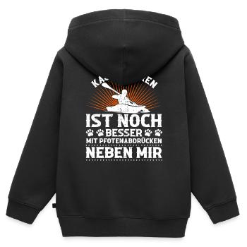 Kajakfahrer Kajak Paddler Paddeln Kajakfahren - Kinder Premium Organic Zip Hoodie - Schwarz - Hinten - AI Model Kid Male (0cm)