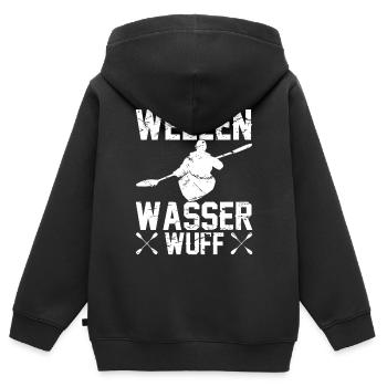 Kajak Paddeln Kajakfahrer Paddler Kajakfahrer - Kinder Premium Organic Zip Hoodie - Schwarz - Hinten - AI Model Kid Male (0cm)