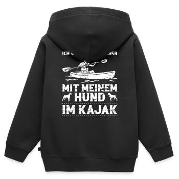 Kajakfahrer Humor Paddeln Kajak Kajakfahren - Kinder Premium Organic Zip Hoodie - Schwarz - Hinten - AI Model Kid Male (0cm)