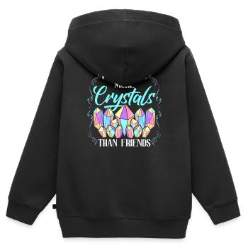 Cristaux de guérison des cristaux - Sweat Premium à capuche zippé enfant bio - noir - Dos - AI Model Kid Male (0cm)