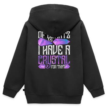 Cristaux de guérison de cristal de quartz - Sweat Premium à capuche zippé enfant bio - noir - Dos - AI Model Kid Male (0cm)