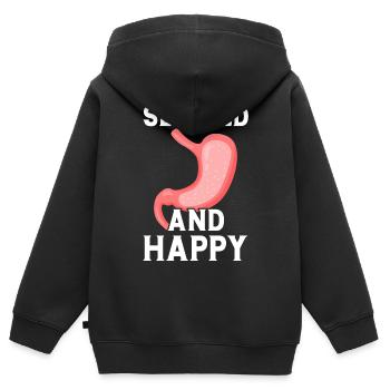 Lustige Magenhülse Bariatrische Chirurgie - Kinder Premium Organic Zip Hoodie - Schwarz - Hinten - AI Model Kid Male (0cm)