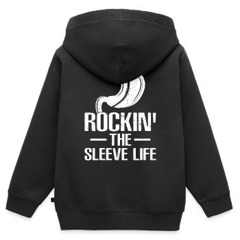 Lustige Magenhülse Bariatrische Chirurgie - Kinder Premium Organic Zip Hoodie - Schwarz - Hinten - AI Model Kid Male (0cm)