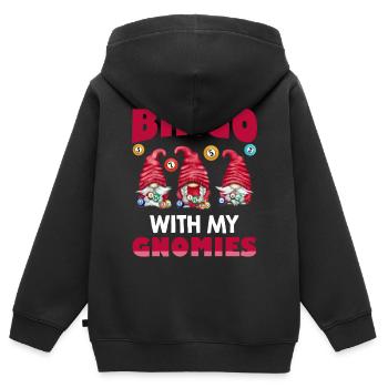 Bingo Mit Meinen Gnomies Lustiges Bingo - Kinder Premium Organic Zip Hoodie - Schwarz - Hinten - AI Model Kid Male (0cm)