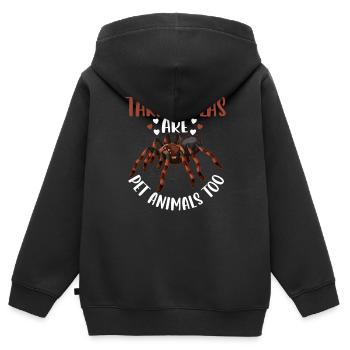 tarentules, animaux domestiques, propriétaires d’araignées, - Sweat Premium à capuche zippé enfant bio - noir - Dos - AI Model Kid Male (0cm)
