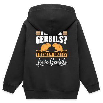 Gerbil Are Those Gerbils I Really Really Animals - Kids Premium Organic Zip-up Hoodie - black - Back - AI Model Kid Male (0cm)