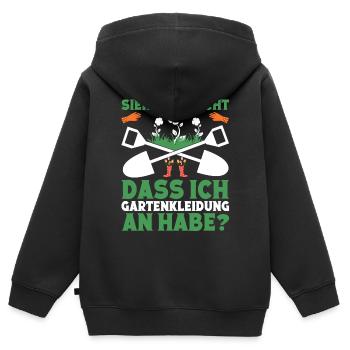Schrebergarten Landschaftsgärtner Gärtnerin - Kinder Premium Organic Zip Hoodie - Schwarz - Hinten - AI Model Kid Male (0cm)